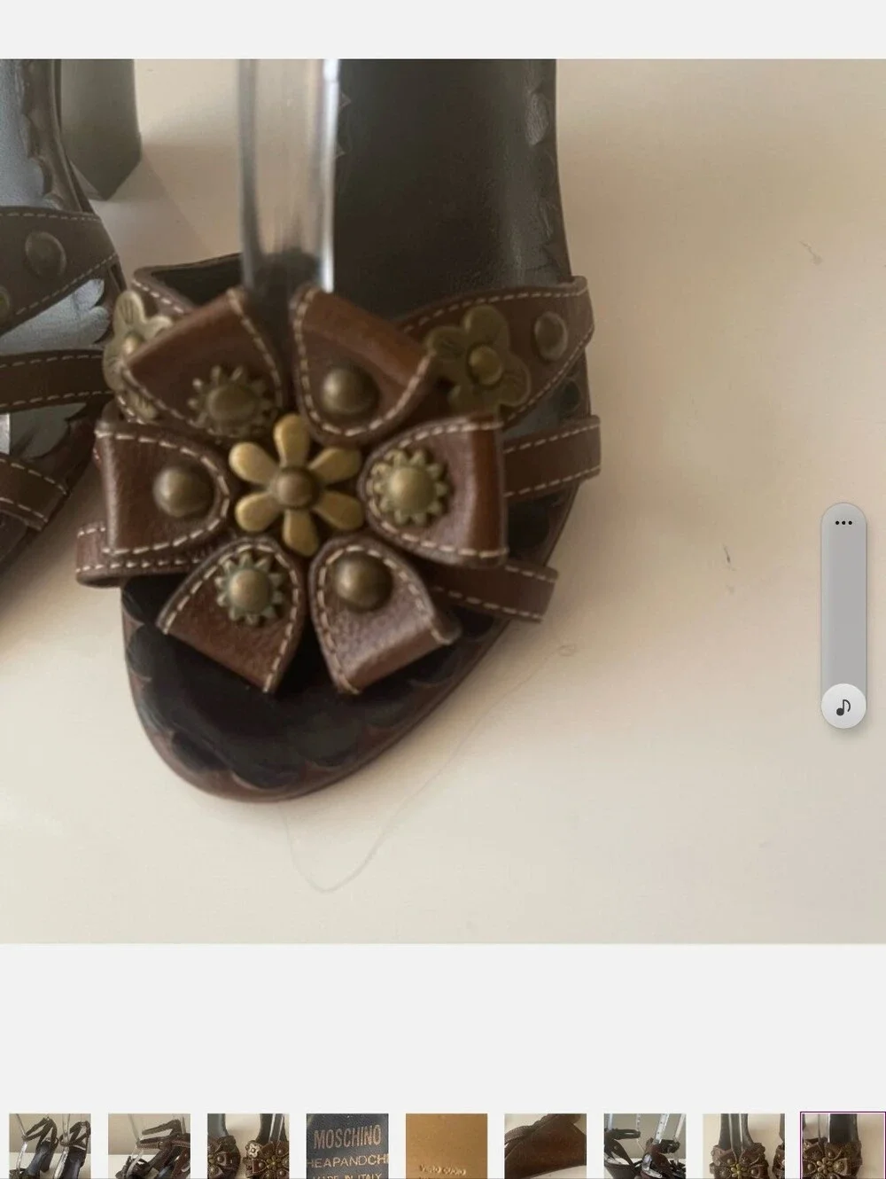 MOSCHINO wedge heel sandals brown